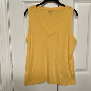 Madewell V Neck sleeveless top in bright yellow